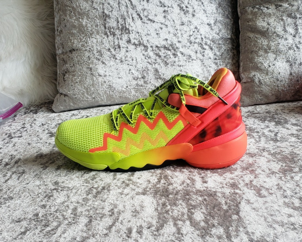 adidas D.O.N. Issue 2 Mens Basketball Shoes Fire of Greatness Yellow Red Size 12